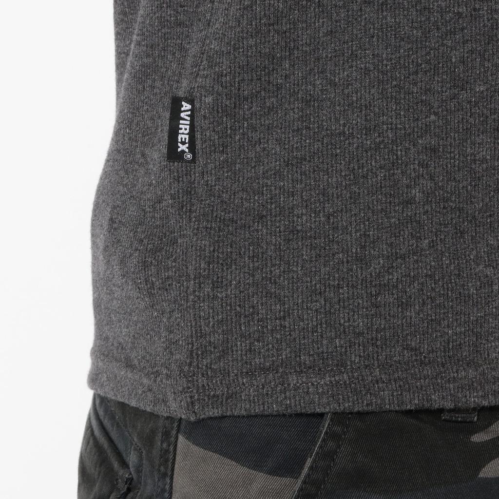 AVIREX Daily Rib Tee and Size Black V-Neck (Antibacterial Odor-Resistant), Men's Medium, 6153480,