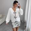 Fashion Sequined Bow Loose Long-sleeved Niche Knitted Sweater Cardigan