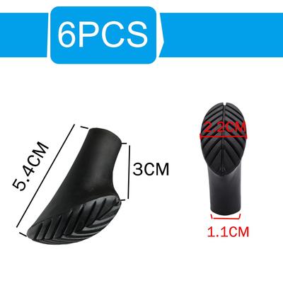 6Pcs Walking Stick Ferrules, Walking Stick Rubber Ends, Hiking Pole Tip Covers - Anti-Slip Rubber Caps, Trekking Pole Protectors for Outdoor, Asp