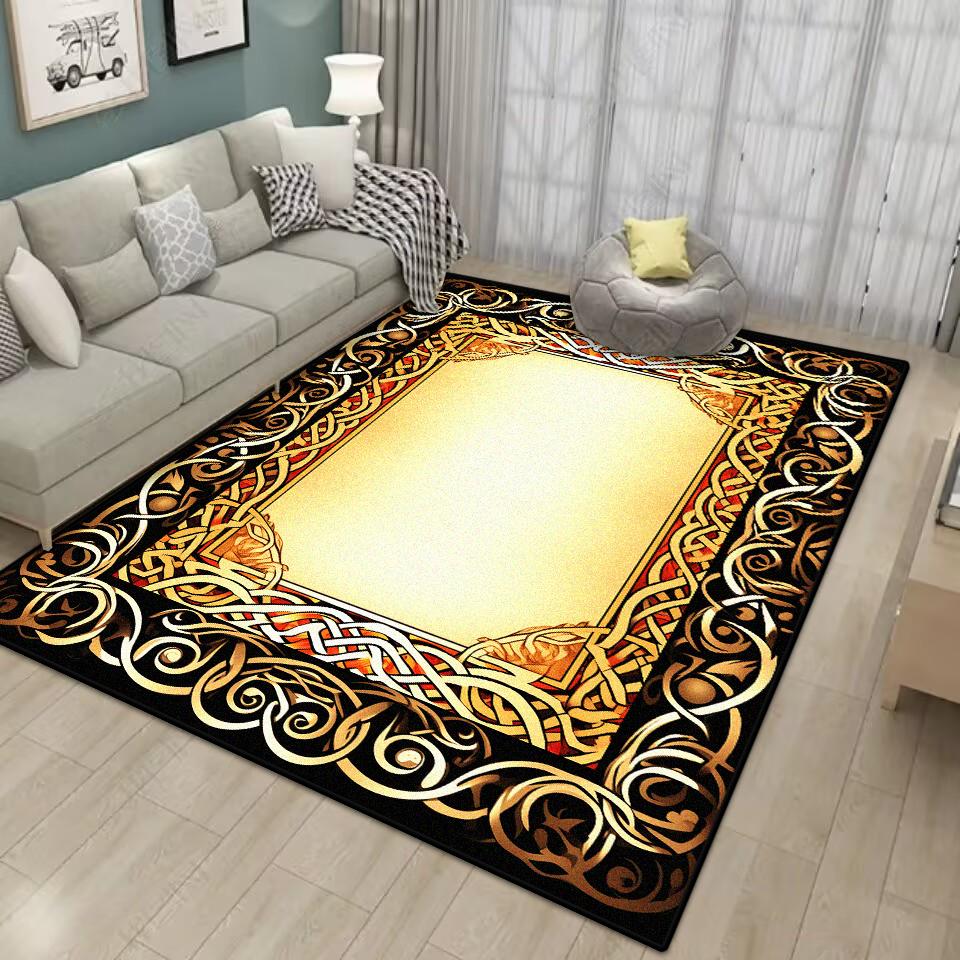 Luxusní Zlatý KOBEREČ PRO OBÝVACÍ POKOJ Pratelný Domácí Dekorace Luxusní Moderní Koberce do Velké Místnosti Protiskluzový Koberec do Obývacího Pokoje Podložka pod Konferenční Stolky