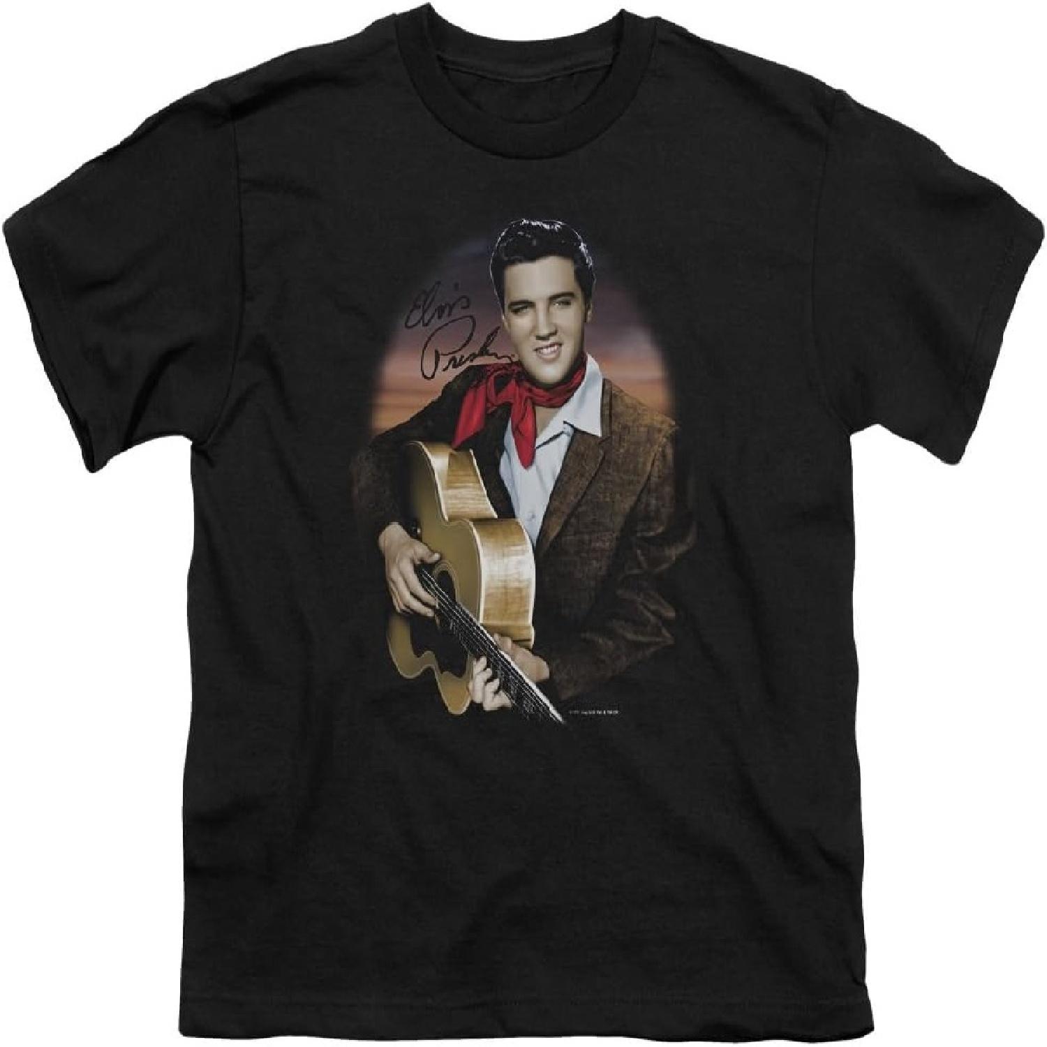 Elvis Presley Red Scarf #2 Unisex Youth T Shirt for Boys and Girls S