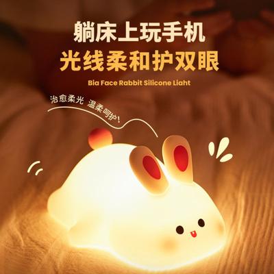 Pat Lamp Silicone Night Light Cute Cartoon Animal Soft Light Bedroom Baby Sleeping Atmosphere Lamp Rechargeable Pat Lamp