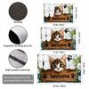 1Pc 850g/m² Cute Cat Peering Welcome Sign print Floor Mat Modern 4mmKitchen Rug Non-Slip Colorful Indoor Carpet, For Home