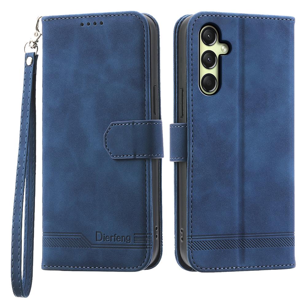 DIERFENG DF-03 Dla Samsunga Galaxy A26 5G Skórzane Etui Wytłoczone Linie Portfel Pokrowiec na Telefon