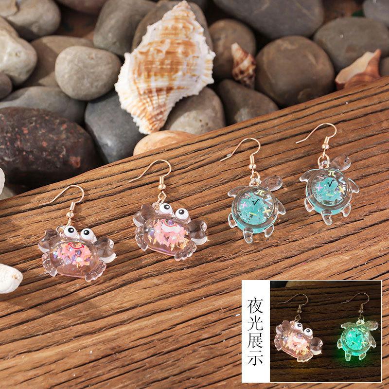 Holiday style tropical fruit earrings women ins niche luminous pineapple strawberry earrings seaside dopamine earrings tide