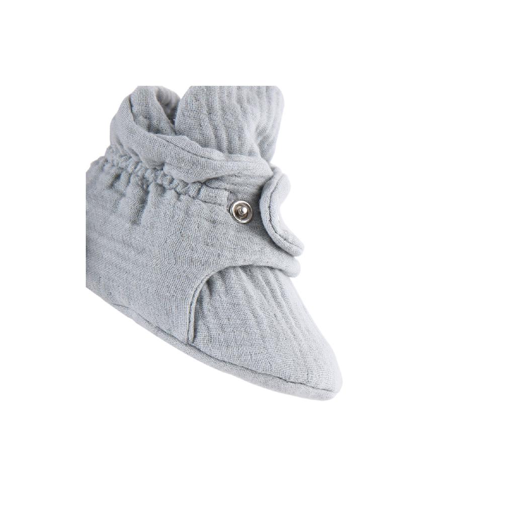 Babyschuhe aus Bio-Baumwoll-Musselin, Hausschuhe für Neugeborene, Beige