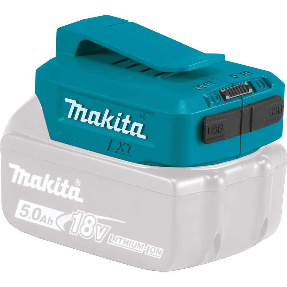 Makita ADP05 USB Adapter for 14.4V/18V Batteries, 2-Port USB Output, Battery Sold Separately