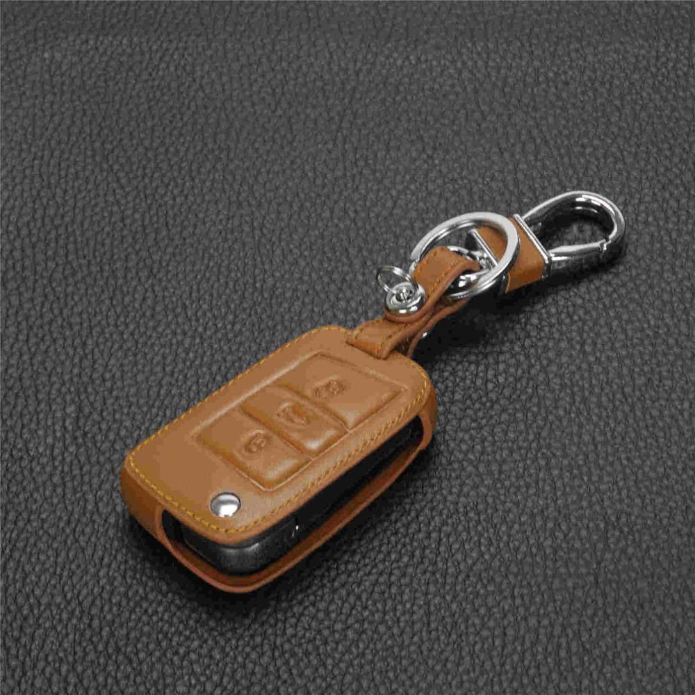 jingyuqin Leather Key Case Key Cover For Volkswagen VW Golf 7 GTI R MK7 Tiguan 2017 For Skoda Octavia A7 For Seat Leon Ibiza Key