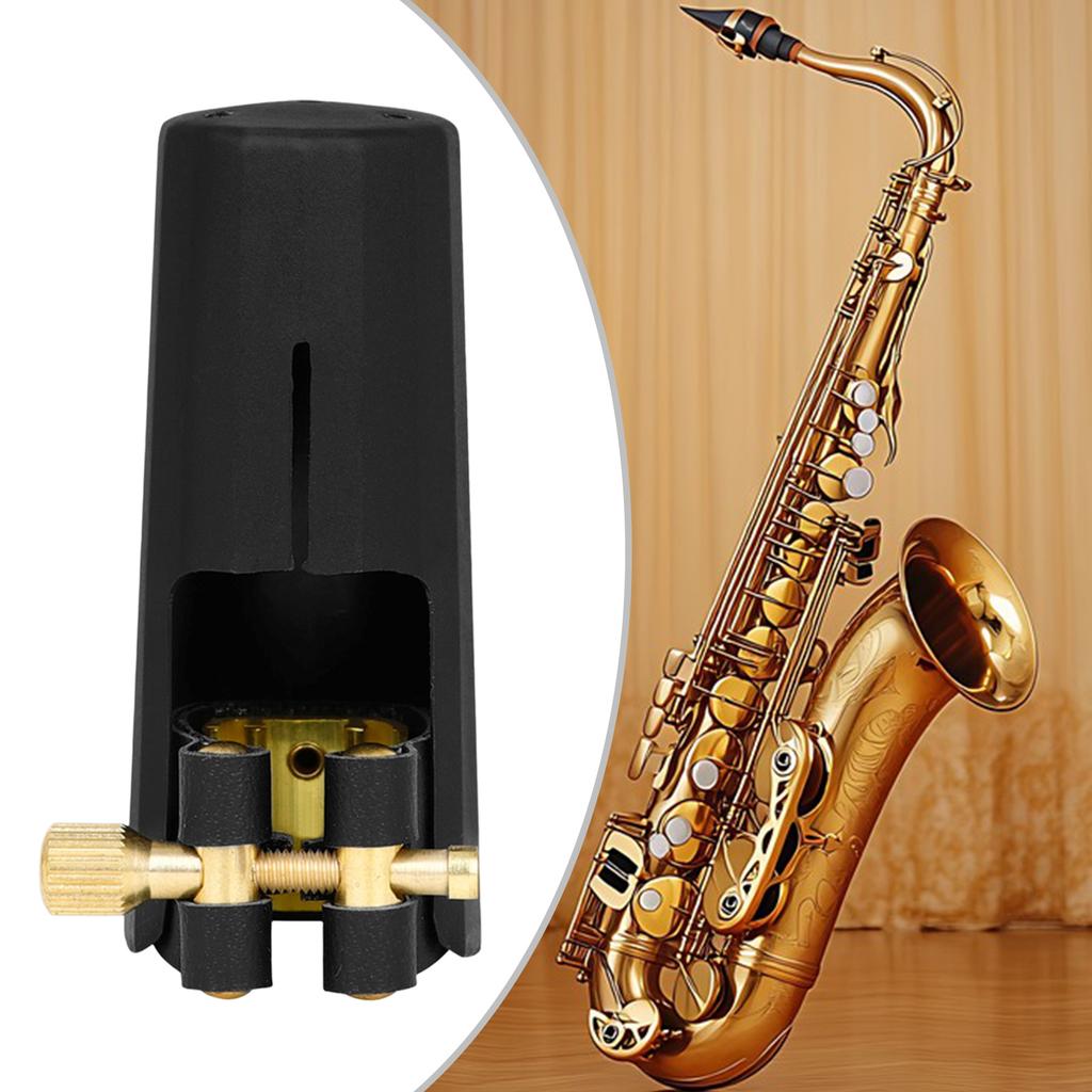 Saxophone Mouthpiece Ligature Cap Clip Leather Ligature Fastener & Plastic Cap Soprano Saxophone Ligature Mouthpiece Cap