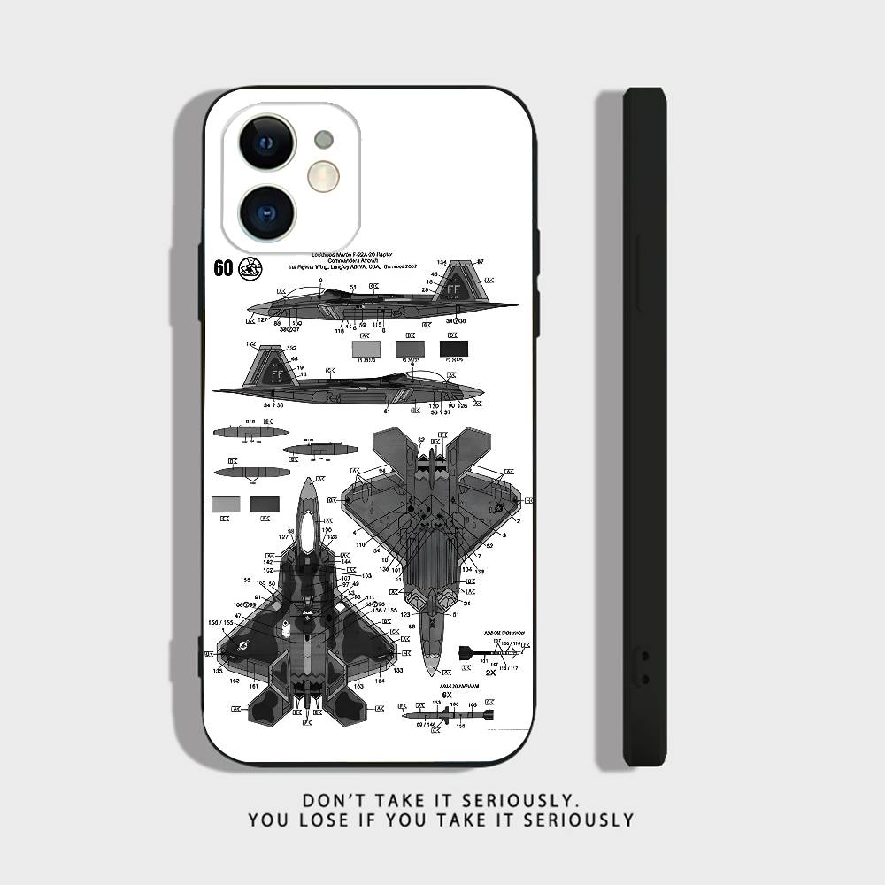 

Крутой чехол для телефона с изображением истребителя F-22 для пилота на iPhone 17 16,15,14,13,12,11,Pro,XS,Max,XR,Plus,Mini, Мягкий силикон, Черный, Ударопрочный iPhone16e