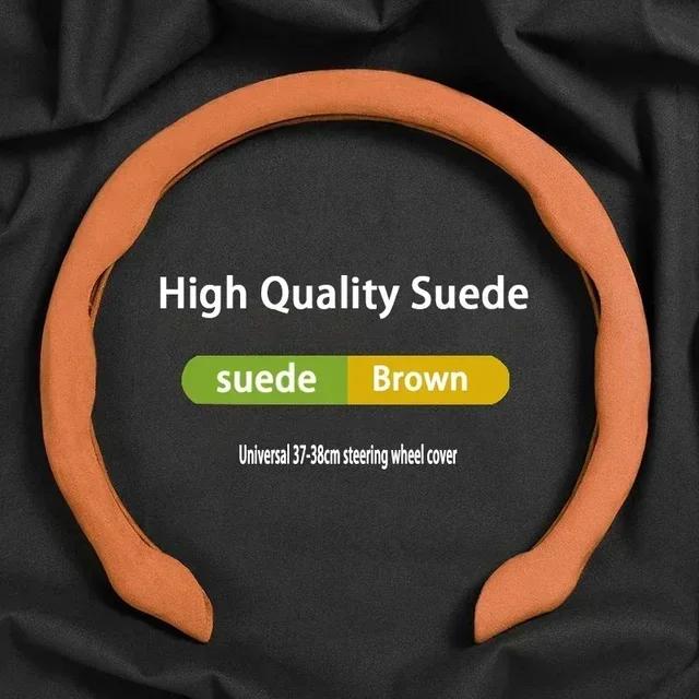 Car Suede Steering Wheel Cover Sweat-absorbin For Fiat 500 Steering Wheel Cover Auto Accessories