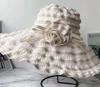 Ht1676  New Fashion Women Hat Korea Style Flower Packable Large Wide Brim Hat Anti-Uv Adjustable Ladies Floppy Beach Sun Hat