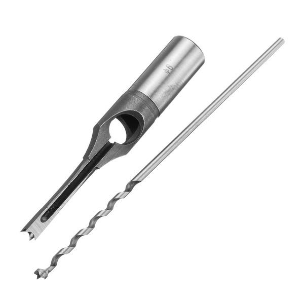 6.4/8/9.5/12.7mm HSS Square Hole Drill Bit Auger Bit Steel Mortising Drilling Craving Woodworking Tools