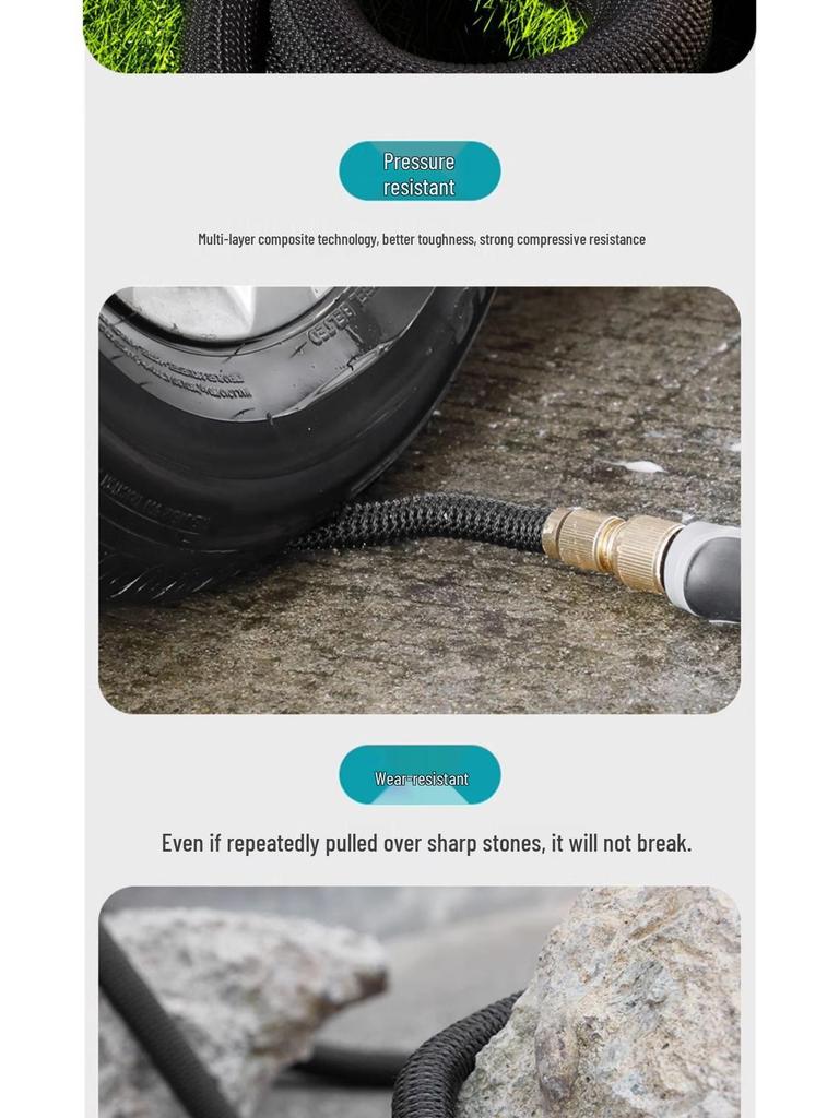 High-Pressure Car Wash Hose: Sun-Resistant, Antifreeze, Telescopic, Multi-Purpose for Car, Courtyard, and Garden Use