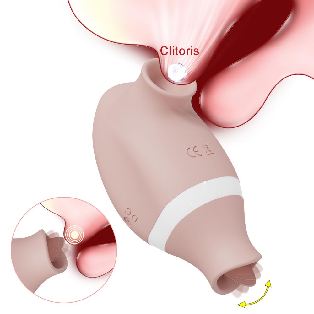 New 2 in 1 Clit Sucker Nipples Vibrator Clitoris Stimulator for Women Sucking Tongue Licking Female Masturbator Sex Toy for Women Climax Masturbator