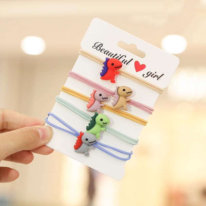 5 Pcs/set Cartoon Animals Flower Children Elastic Hair Rubber Bands Accessories For Girls Kids Scrunchies Tie Hair Rope Holder