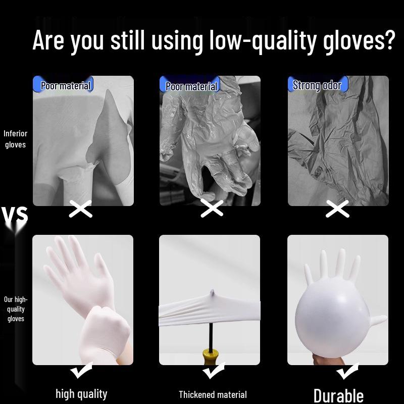 Waterproof Disposable Nitrile Gloves - Food Grade, Cleaning, Industrial Protection.