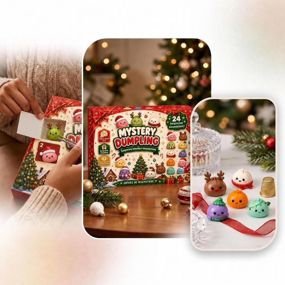Langsame Widerstandsfähigkeit Weihnachten Knödel Adventskalender Knödel Teigkugel Blind Box für Kinder & Erwachsene