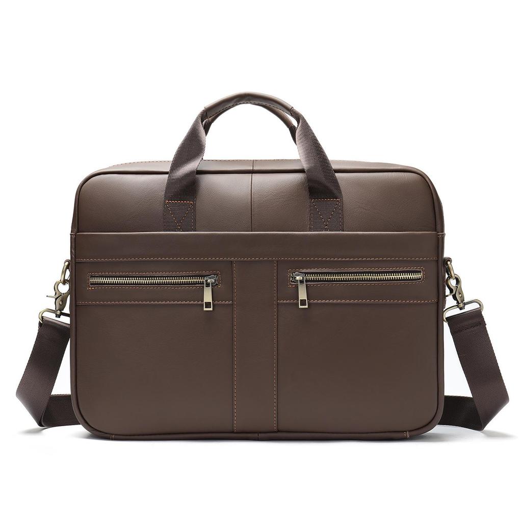Men's Premium Leather Briefcase: Cowhide Handheld Business/Travel Computer Bag