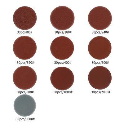 300Pcs 50mm Sanding Disc 2 Inch 60-3000 Grit Sandpapers Sanding Pads Kit For Drill Grinder Rotary Tools With Backer Plate