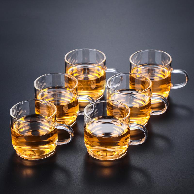 Double-Layer Heat-Resistant Glass Tea Cup with Handle for Kung Fu Tea