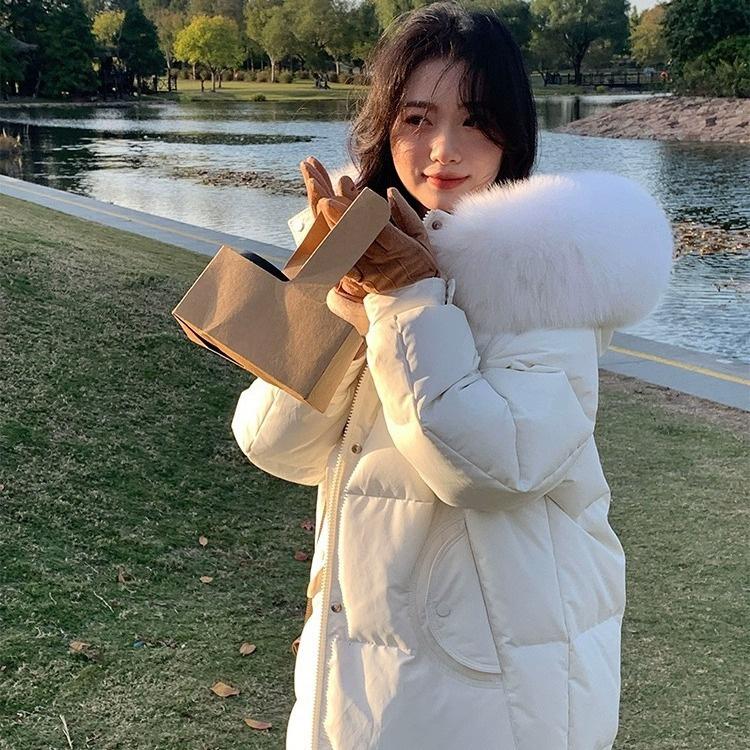 

Высококачественный пуховик для женской осенне-зимней длинной толстой куртки до колена