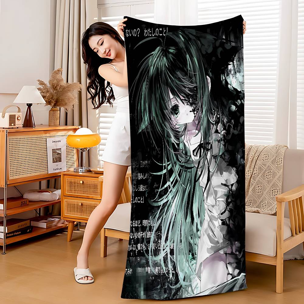 S-Saya No Uta The Song Of Saya Anime Beach Swimming Towel Soft Absorbent Washcloth Children's Gifts For Kids Travel Camping Gym