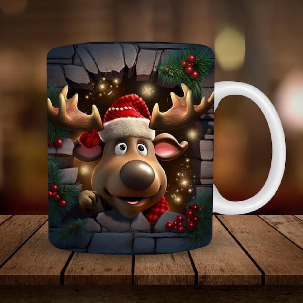 Moose Elk Ceramic Coffee Mark Cup Tea Cup New Year Christmas