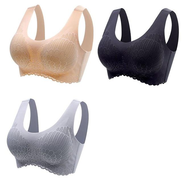 3stk Latex BH Sømløse BH For Kvinner Undertøy BH Push Up Bralette Med Pad Vest Topp BH