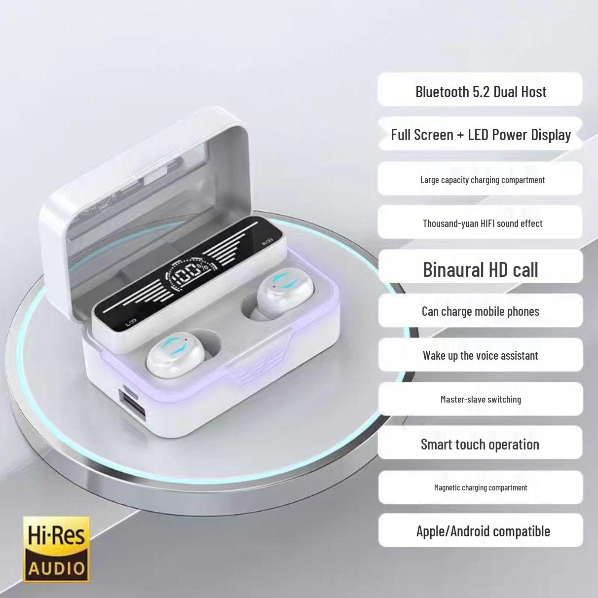 

Высококачественные беспроводные Bluetooth-наушники-вкладыши с зарядкой Type-C, зеркальной отделкой и увеличенным временем работы от аккумулятора для бега Deluxe Version - Clear Call + Standard Sound