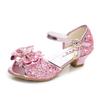 10 Colors Children Princess Sandals Kids Girls Wedding Shoes High Heels Dress Shoes Bowtie Gold Pink Blue Silver Shoes For Girls