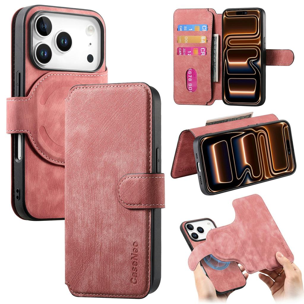 CASENEO MW-03 For iPhone 17 Pro Max Case with Detachable Wallet Leather + TPU Phone Cover