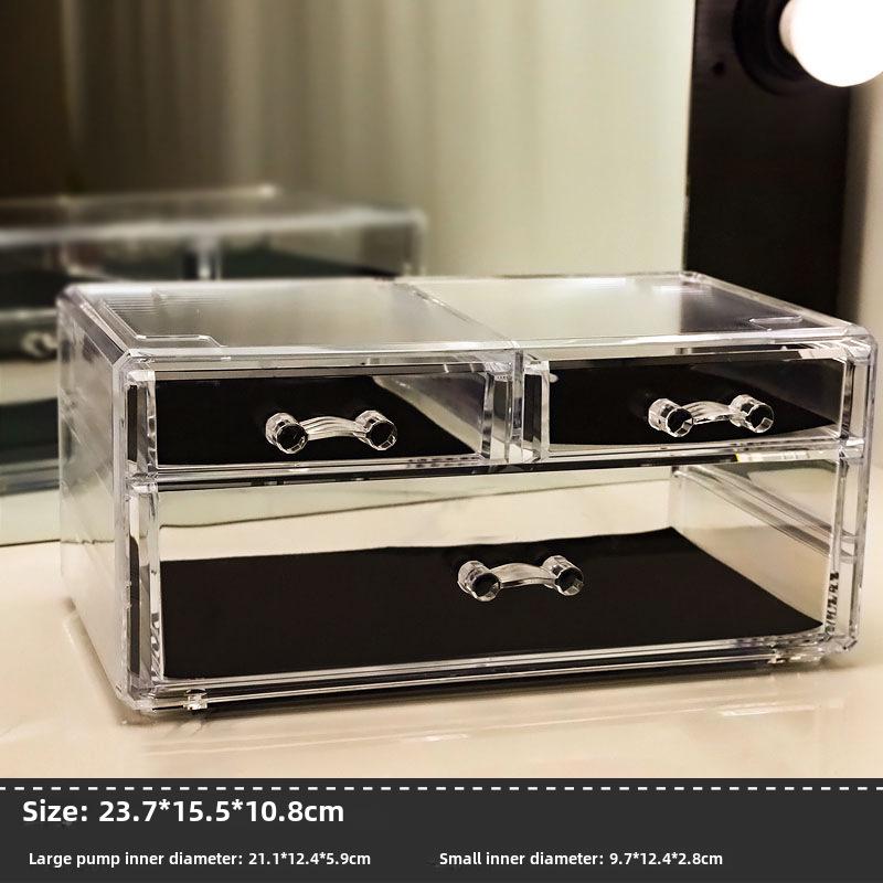 Clear Acrylic Jewelry and Skincare Organizer - Dustproof, Extra Large Storage with Drawers