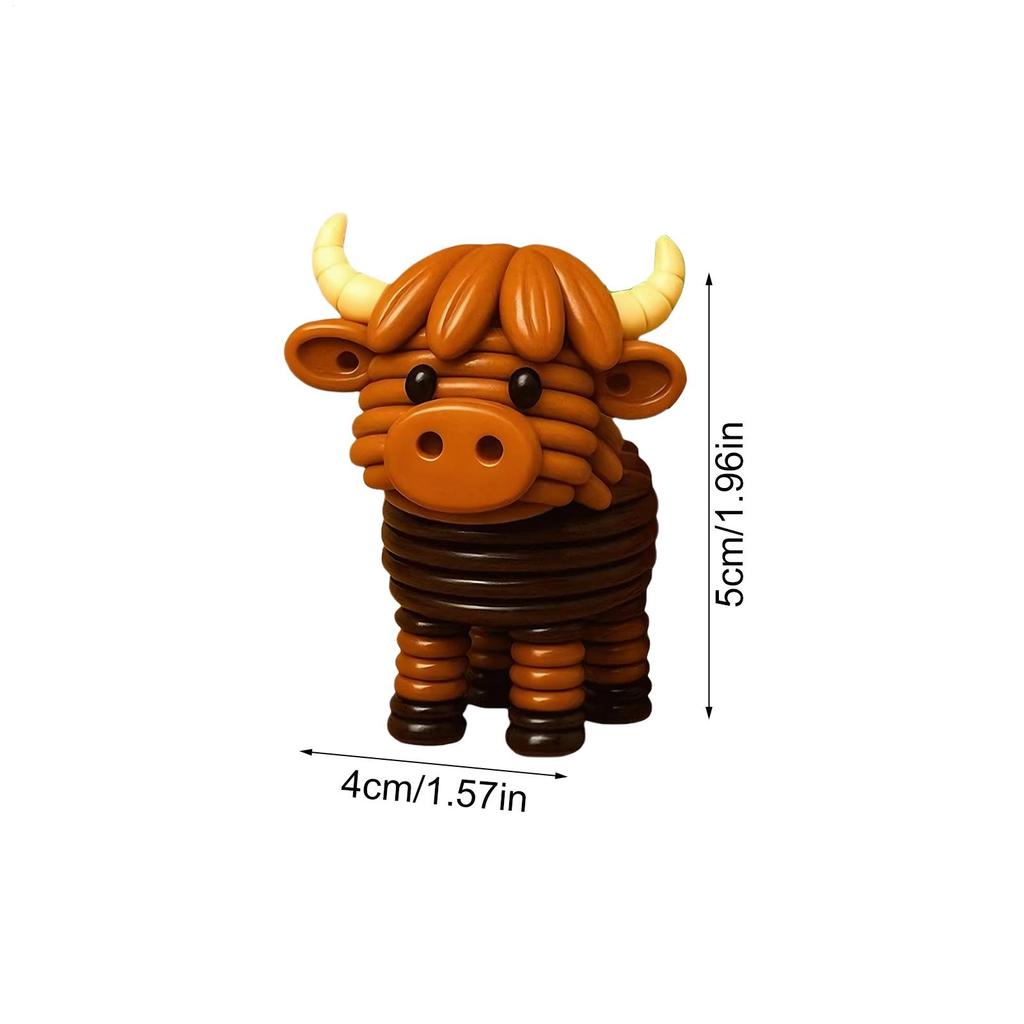 3D Animals Button Decor Handmade Button Highland Cow Decoration Kit Festive Atmosphere Props For Garden Patio Porch Indoor