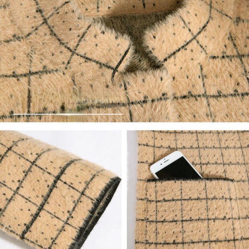 Abrigo coreano grueso de imitación de visón, cárdigan de punto, chaquetas gruesas y cálidas de piel sintética