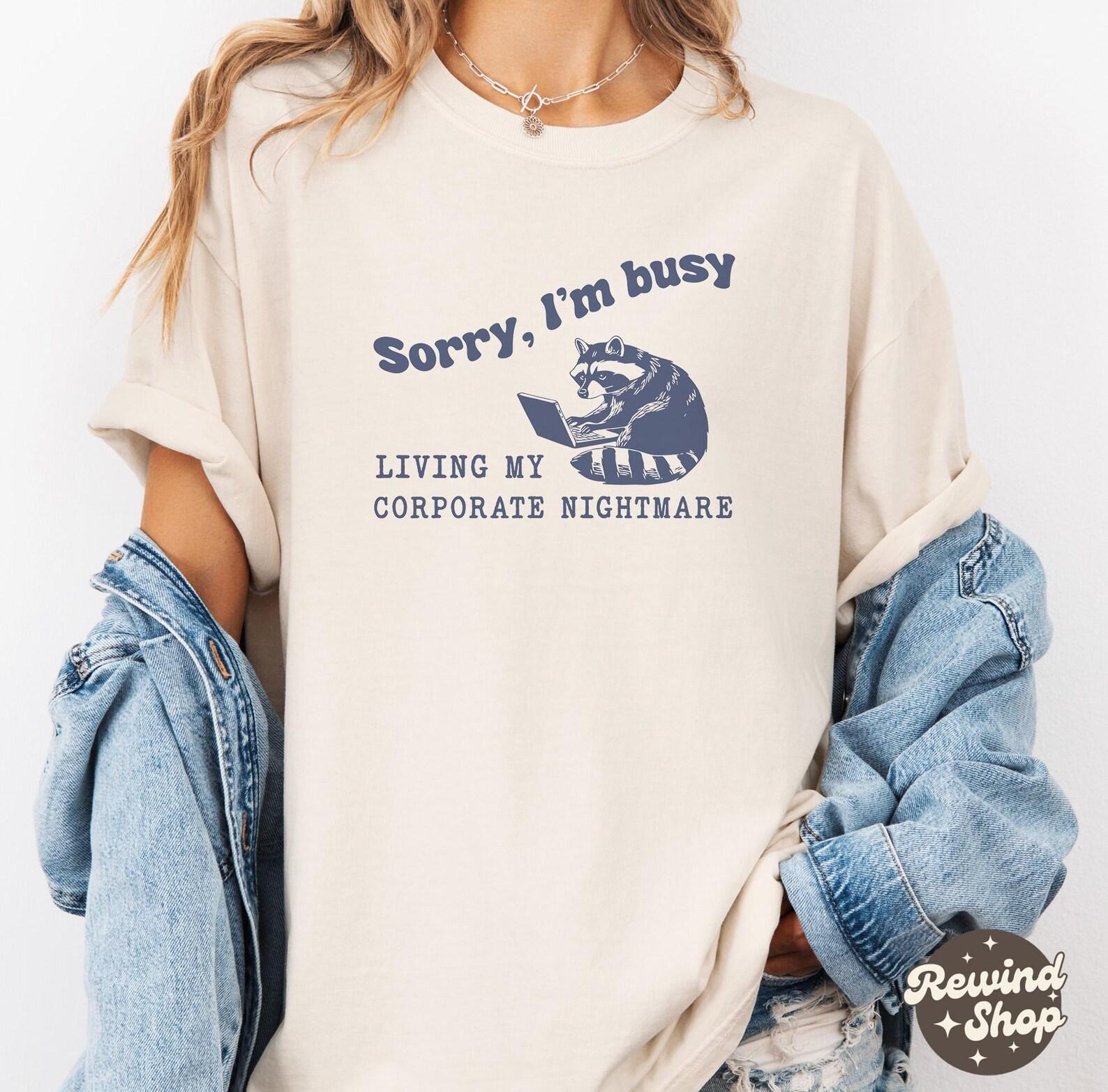 Living Corporate Nightmare Tshirt, Vintage Raccoon Tee, Funny Comfort Colors® T-Shirt, Less Trash Can t, Vintage Raccoon Shirt, Retro Shirts XL
