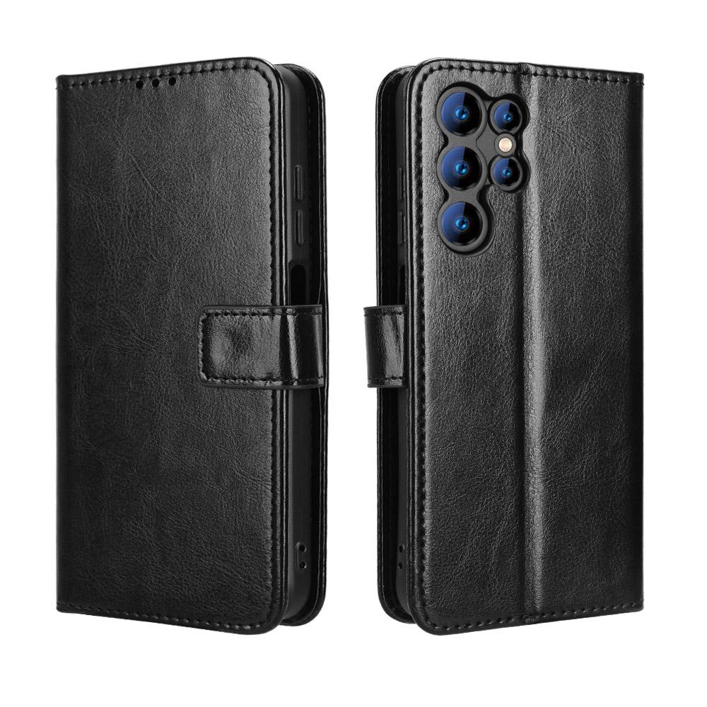 For Oukitel C61 Pro/Oukitel C61 PU Leather Case with Strap Crazy Horse Texture Phone Wallet Cover