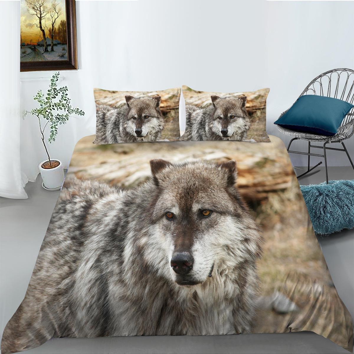 

Bedding Two Or Three-Piece Set Wolf Series Digital Printing Polyester EU single 135*200