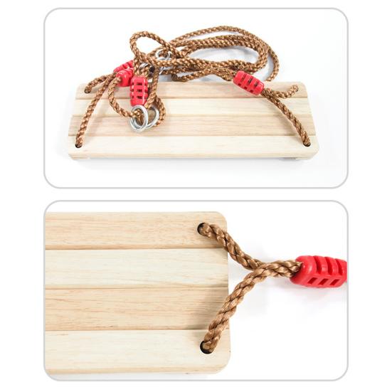 Wooden Swing for Adults Children Outdoor Pastoral Swing with Adjustable Rope 100kg Max Load-Bearing Swing for Yard Garden