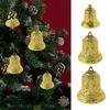 Xmas Bell 6/8/10cm Golden Exquisite Christmas with Hanging Hole Unique Decor Texture Plastic