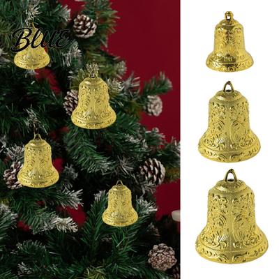 Cloche de Noël 6/8/10cm Dorée Exquise Noël avec Trou de Suspension Décor Unique Texture Plastique
