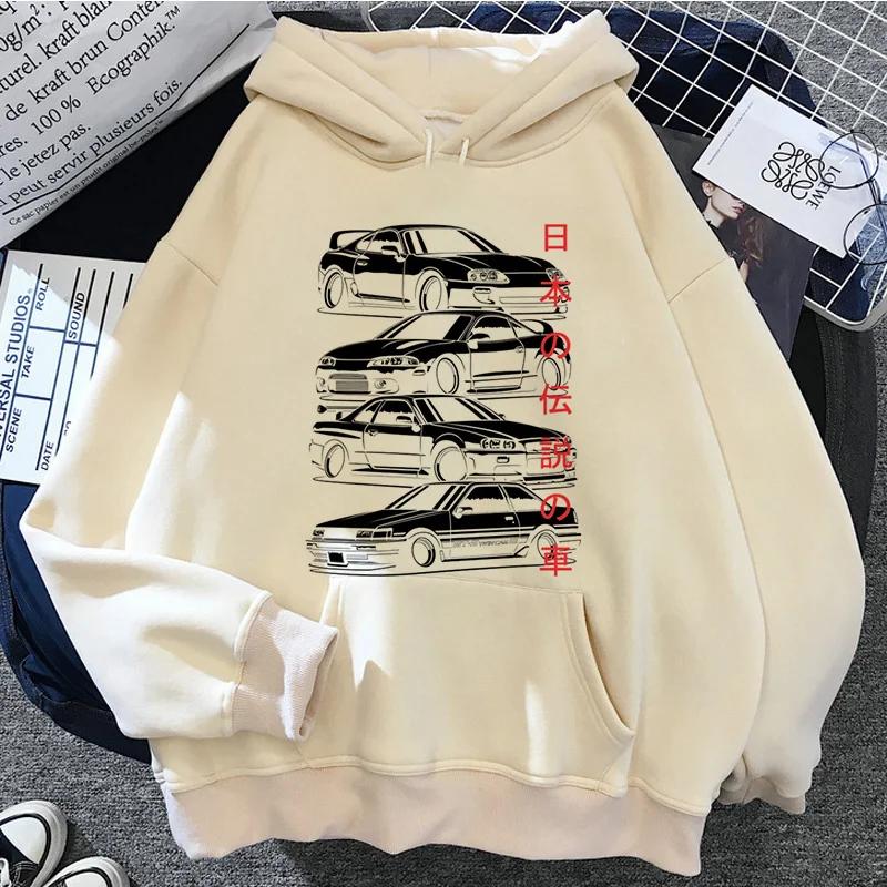JDM Printed Hoodie Men's Casual Fashion Hoodie Y2K Long Sleeve Pullover Sweatshirt Unisex Autumn/Winter Style