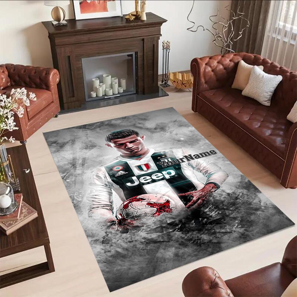 Cristiano Ronaldo 112 Customized Name Floor Rug Office Rug Suitable for Playrooms Dining Room Kitchen Bedrooms Antislip Carpet Decorate Offices