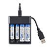 Smart 4-Slot Battery Charger for AA/AAA Ni-MH Batteries Fast Charging USB Plug and Play