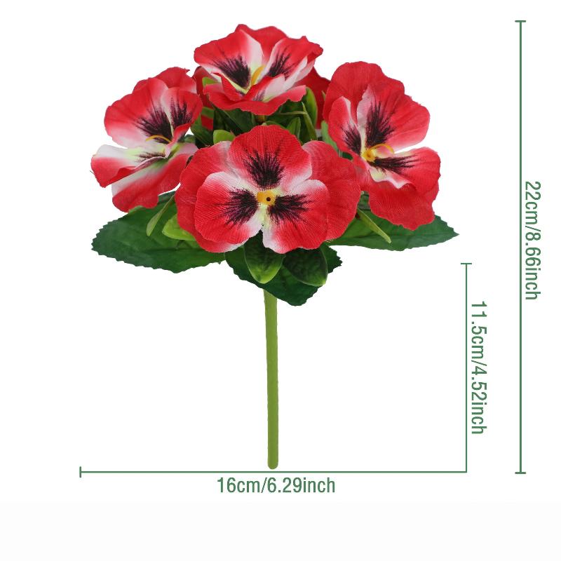 Silk Cloth Artificial Pansy Flowers DIY Phalaenopsis Simulated Rose Bouquet Soft Dyed Edged Flower Bouquet Photography Props