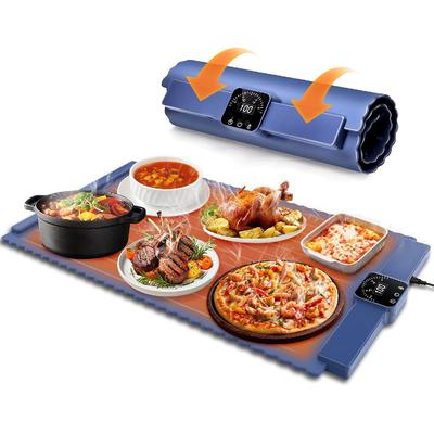 Food Warming Mat – Roll Up Silicon Food Warmer with Fast Heating, 5 Temperature Settings, Auto Shut-Off - for Parties, Buffets, and Home Use