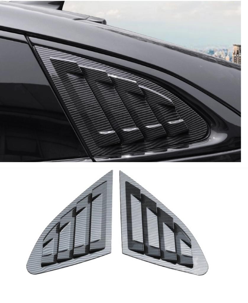 Car Rear Louver Window Side Shutter Cover Fit For Chevrolet Malibu 2016 -2021 Trim Sticker Vent Scoop ABS Carbon Fiber Black