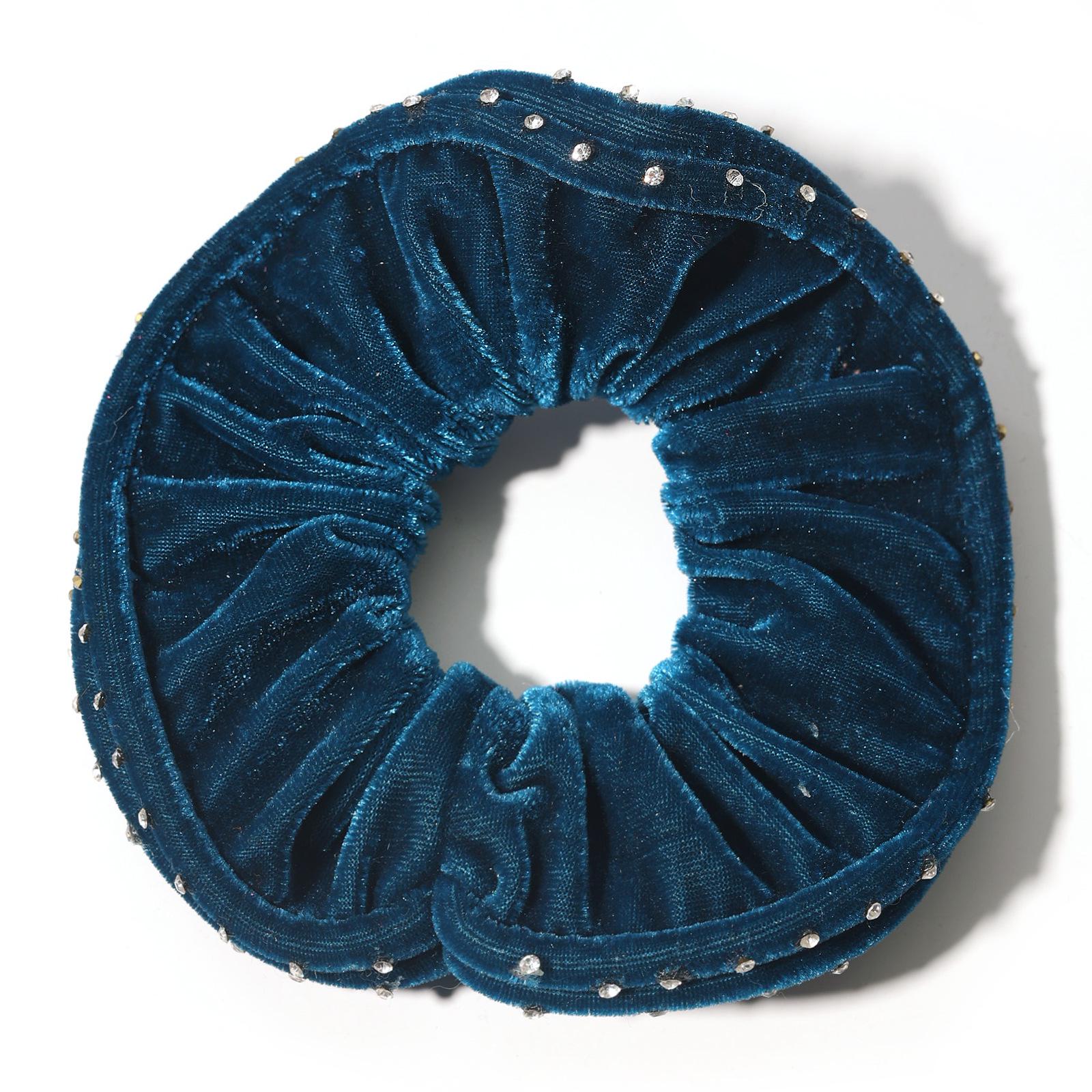 

Duoling 80-Бриллиантовая бархатная резинка для волос со стразами, корейская модная эластичная заколка для волос. озеро синий