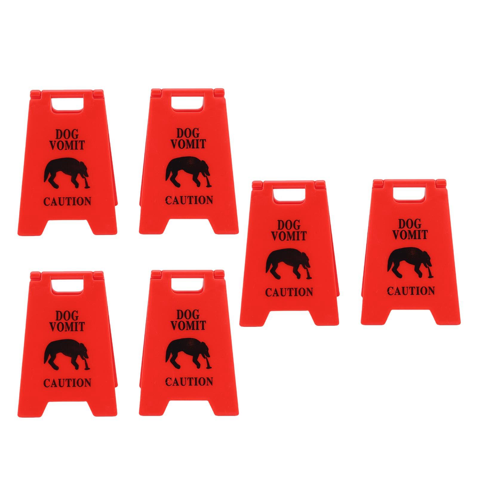 

6PCS Dog Vomit Caution Sign Printed Funny Pet Vomit Warning Sign for Yard Remind Decoration