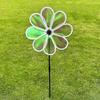 Reflective Ball Wind Spinner Colorful Windmill Sturdy Plastic Art Decor for Balcony Lawn Courtyard Outdoor Decoration